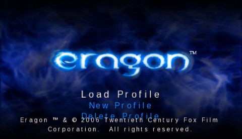 Eragon title screen for PSP